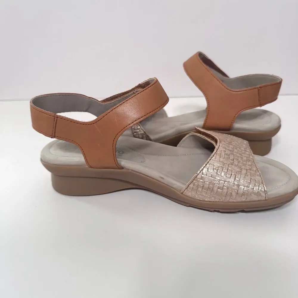 Mephisto Womens Pattie Sandals Size 37 / 7 Strappy Neutral Casual Classic Taupe